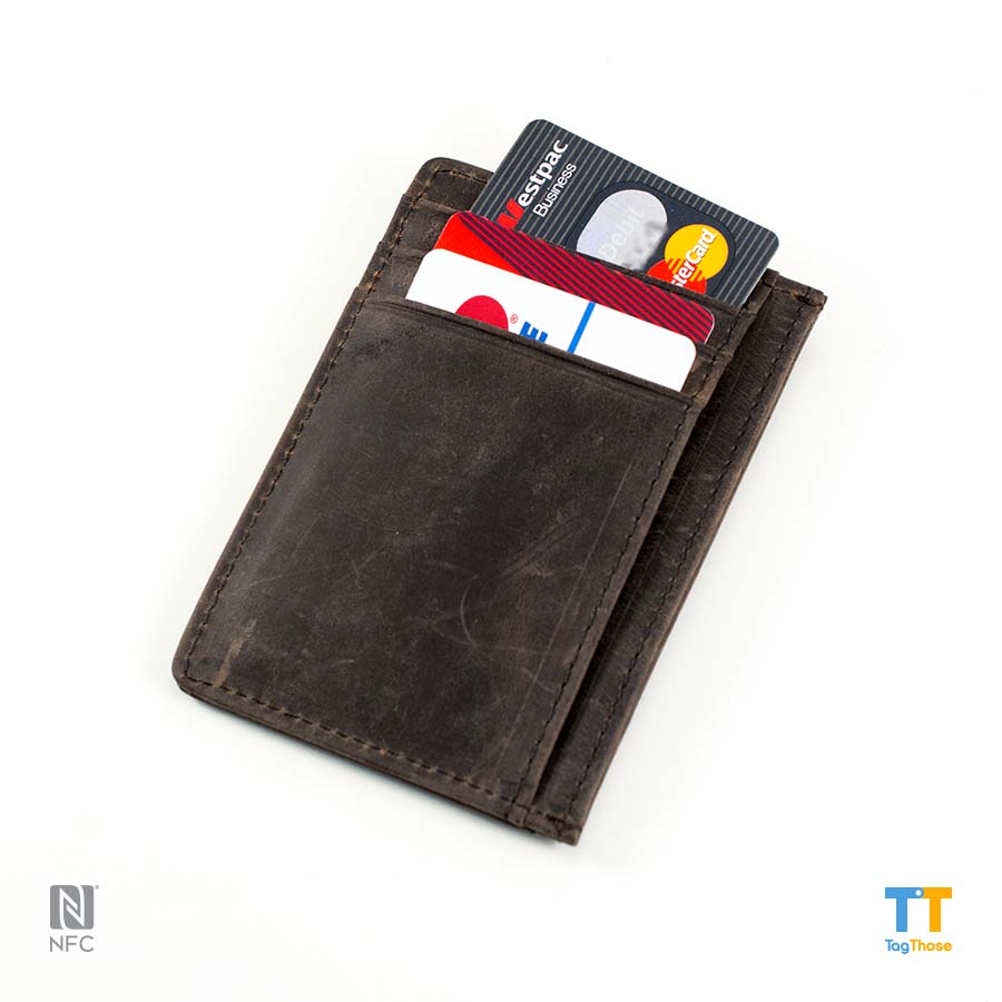 RFID Blocking Leather Wallet "Coffee"