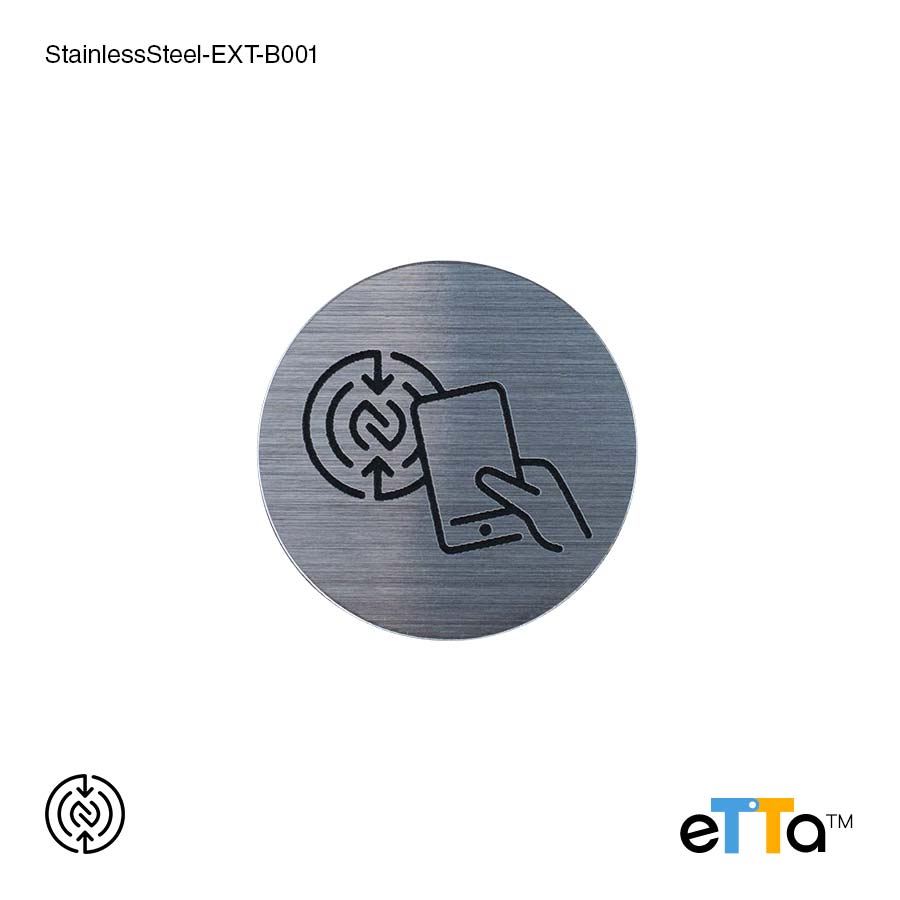 TagThose eTTa™ Faux Metallic NFC Tag EXT 8G STAINLESS STEEL