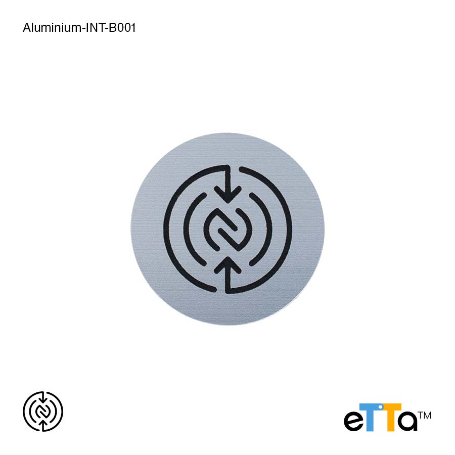 TagThose eTTa™ Faux Metallic NFC Tag INT 8G ALUMINIUM