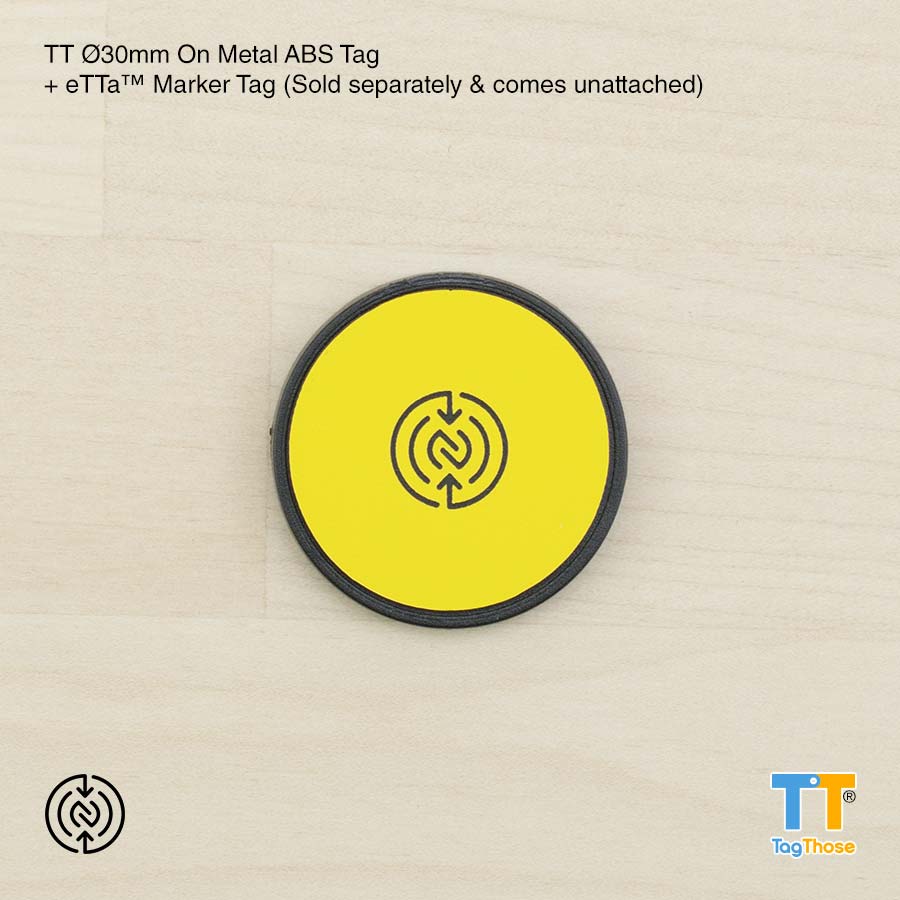 TagThose On Metal ABS Tag Model 2 Black + eTTa™ Marker Tag