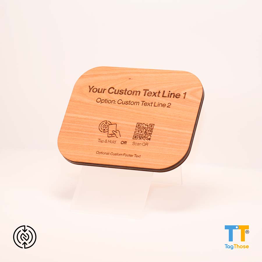 eTTa™ Engraved Wood NFC Stands 150x120mm 1 Unit