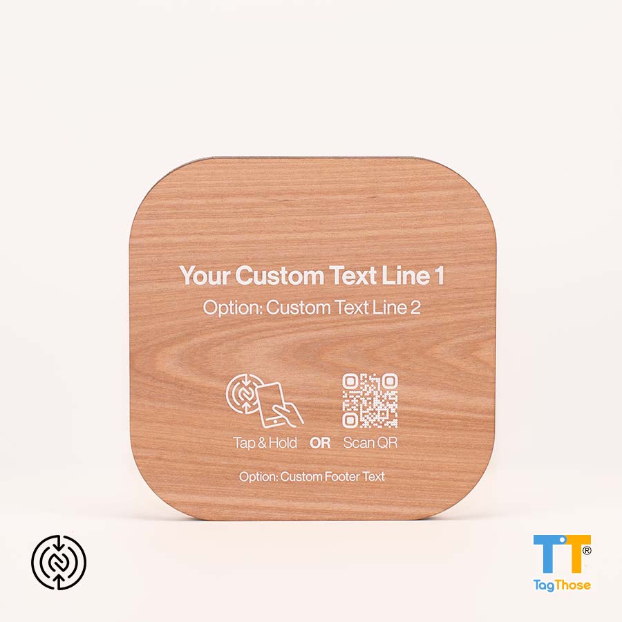 prinTTag™ Printed Wood NFC Tag 120x120mm 1 Unit